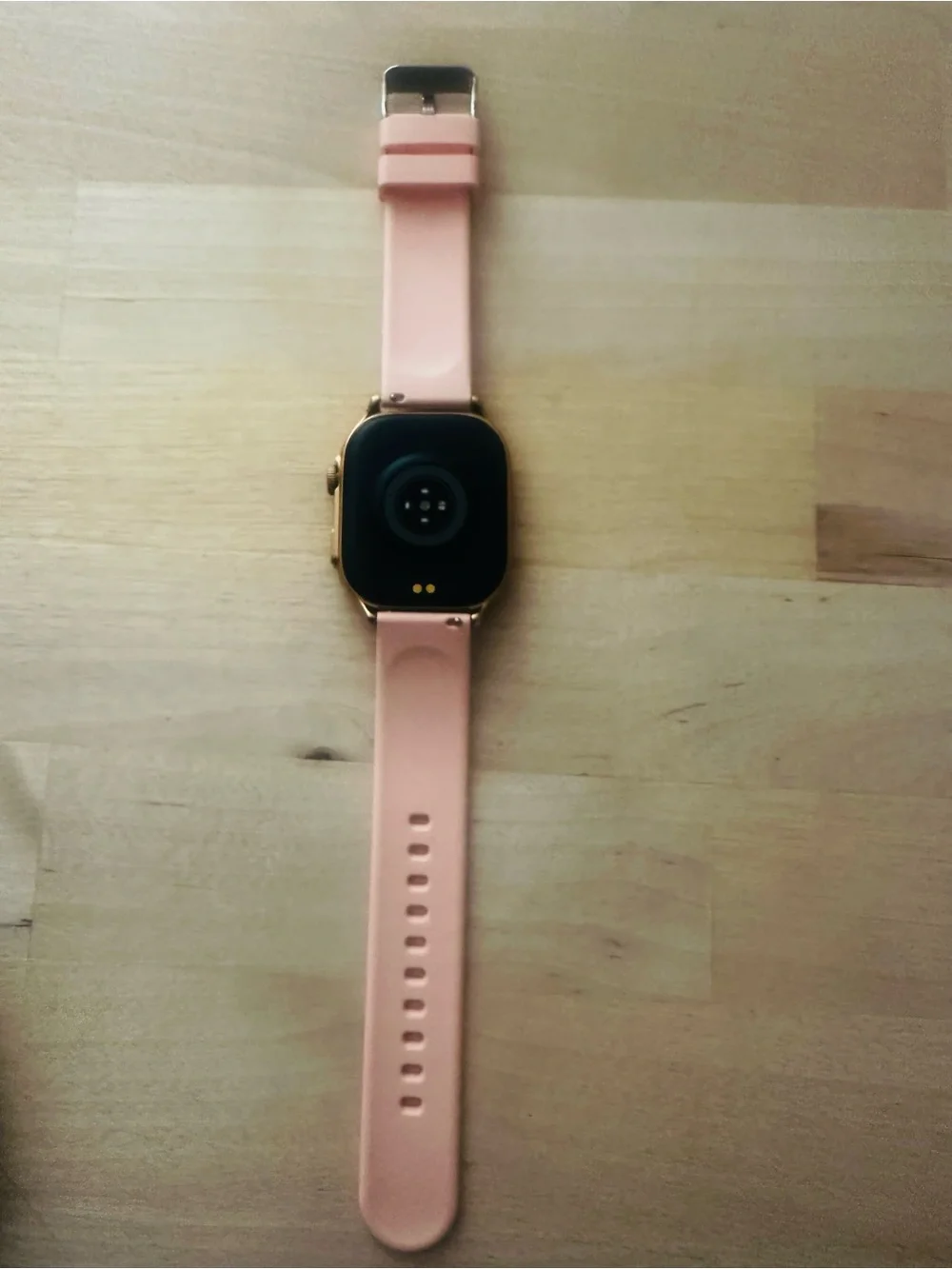 Rose Gold Case Smartwatch with Pink Silicone Band